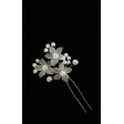 Шпилька квіти з перлами