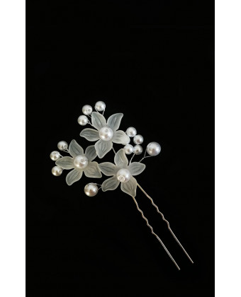 Шпилька квіти з перлами