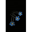 Шпилька у волосся квіточка блакитна