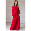 Червона сукня з довгим рукавом