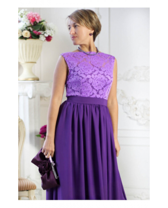 Вечірня фіолетова сукня з мереживом