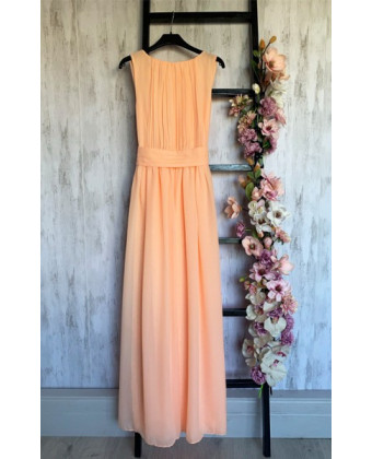Довга шифонова сукня в грецькому стилі абрикосова
