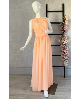 Довга шифонова сукня в грецькому стилі абрикосова