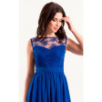 Вечірня сукня з мереживом синя