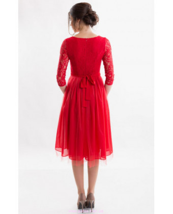 Коктейльна сукня міді червона