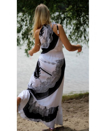 Літня чорно-біла довга сукня  