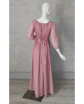 Довга сукня в грецькому стилі з рукавом 3/4 рожева