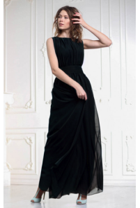 Довга шифонова сукня у грецькому стилі чорна