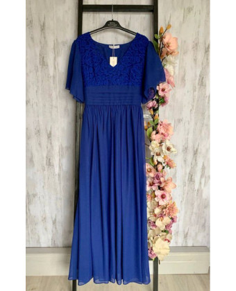 Сукня синя з мереживним верхом size+ 