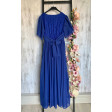 Синя вечірня сукня з рукавом size+