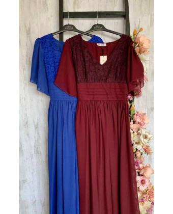 Сукня синя з мереживним верхом size+ 