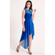 Коктейльна синя сукня з подолом різної довжини
