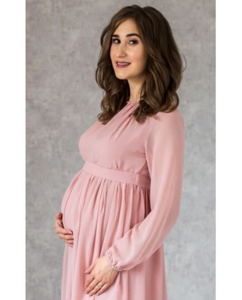 Пудра коктейльна сукня для вагітних