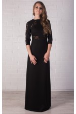 Длинное черное платье в пол