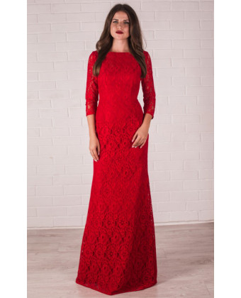 Вечернее платье красного цвета русалка