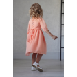 Дитяча сукня з гудзиками і рукавом, абрикосова