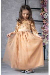 Золота шифонова дитяча сукня