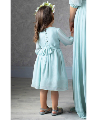 Дитяча сукня з гудзиками і рукавом, шавлія