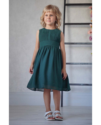 Смарагдова дитяча сукня у грецькому стилі 