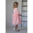 Дитяча сукня з гудзиками і рукавом, персикова