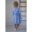 Дитяча сукня з гудзиками і рукавом, блакитна