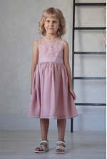 Маленька пудрова сукня для дівчинки