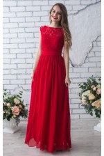 Червона вечірня сукня з мереживом