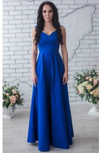 Вечернее синее платье в пол