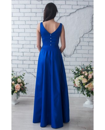 Вечірня синя сукня в підлогу