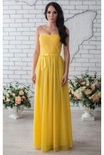 Желтое вечернее платье