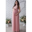 Платье в пол для беременных пудра