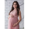 Платье в пол для беременных пудра