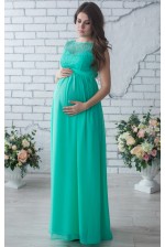 Платье в пол для беременных мята