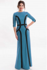 Бірюзова трикотажна сукня з рукавом