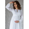 Довга біла сукня для вагітних