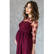 Длинное вечернее платье для беременных марсала