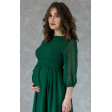 Елегантна смарагдова сукня для вагітних