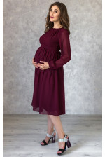 Коктейльное платье для беременных марсала
