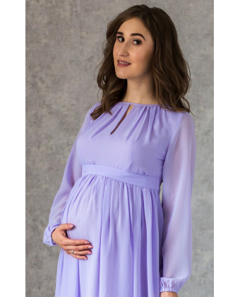 Лавандовое коктейльное платье для беременных