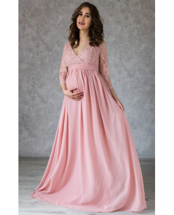 Нежное платье в пол для беременных и кормящих