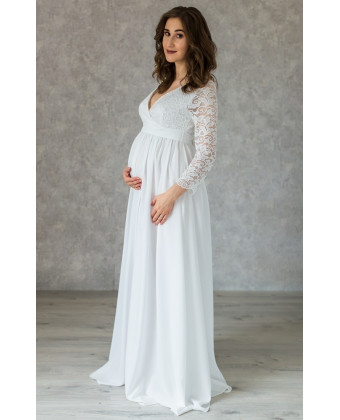 Нежное свадебное платье для беременных
