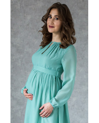 Платье в пол для беременных шалфей