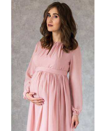 Пудра коктейльна сукня для вагітних
