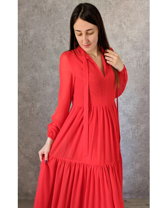 Стильна червона сукня в підлогу
