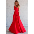 Платье на одно плечо красное