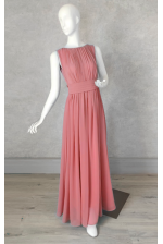 Довга шифонова сукня у грецькому стилі рожева