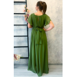 Оливкова сукня у грецькому стилі з рукавчиком