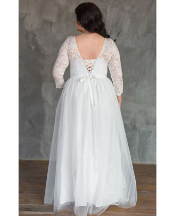 Весільне плаття з мереживн рукавами