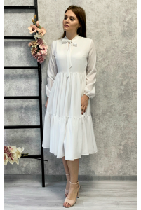 Стильна біла сукня міді