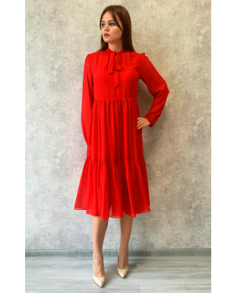 Стильна червона сукня